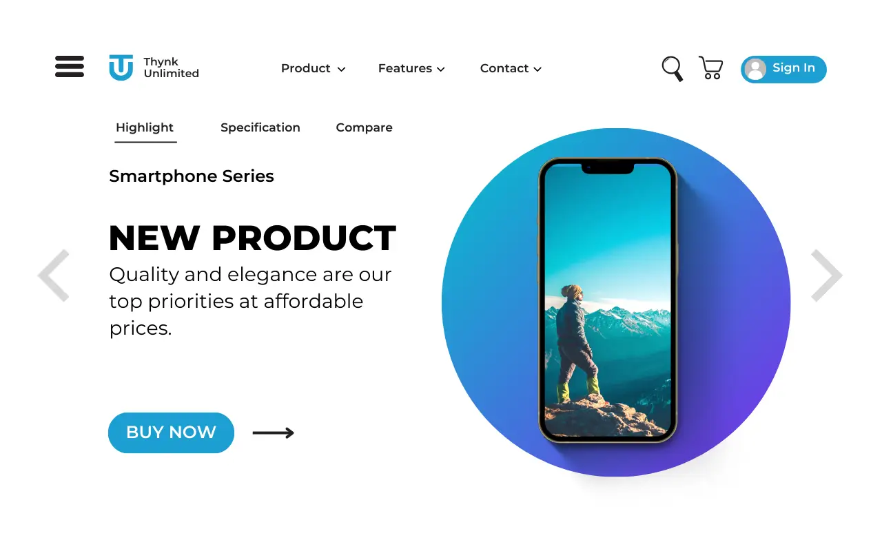 White And Blue Gradient Modern Minimalist Smartphone New Product Dekstop Prototype